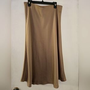 J Crew XL Satin Elegant Tan Skirt